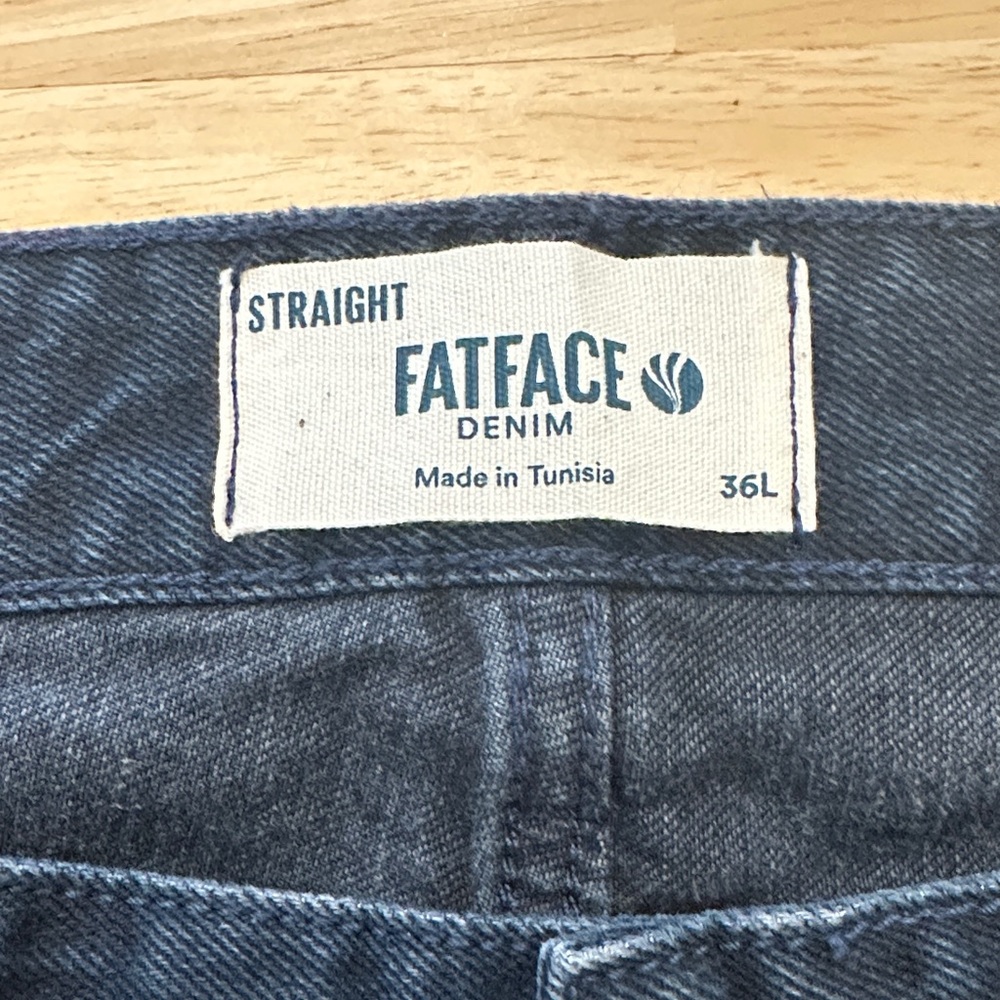 NWT FATFACE 36L Men's Dark Navy Blue Straight-Leg Jeans - Picture 2 of 10